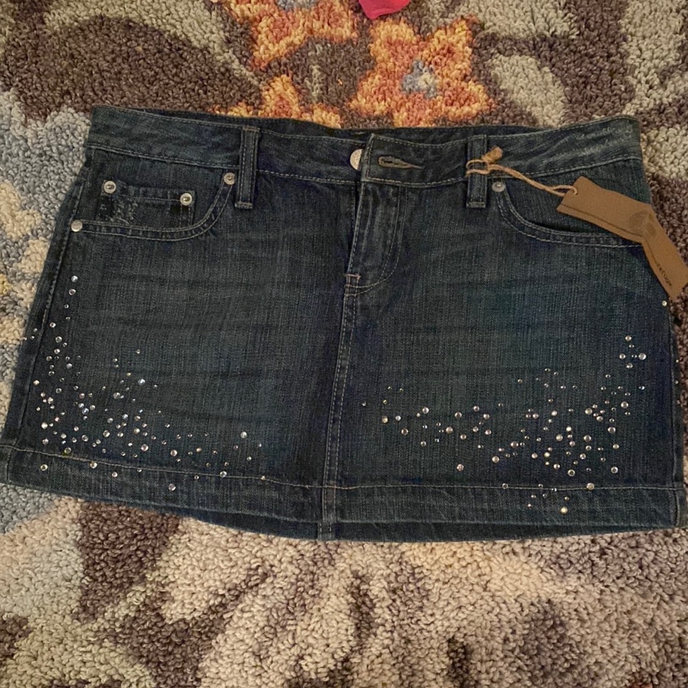 Rhinestone mini Jean skirt